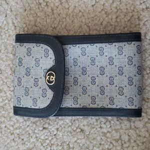 Vintage Blue double gg Gucci cigarette case